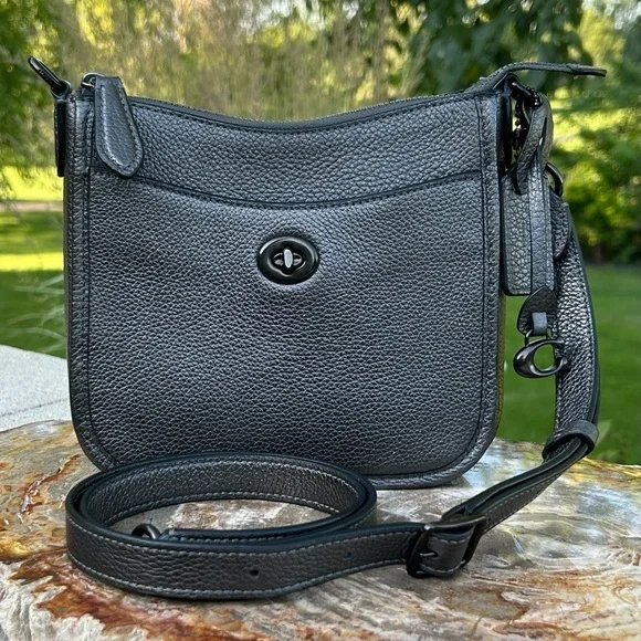 Coach Chaise 19 Crossbody Pewter Metallic Gunmetal EUC - Picture 1 of 17